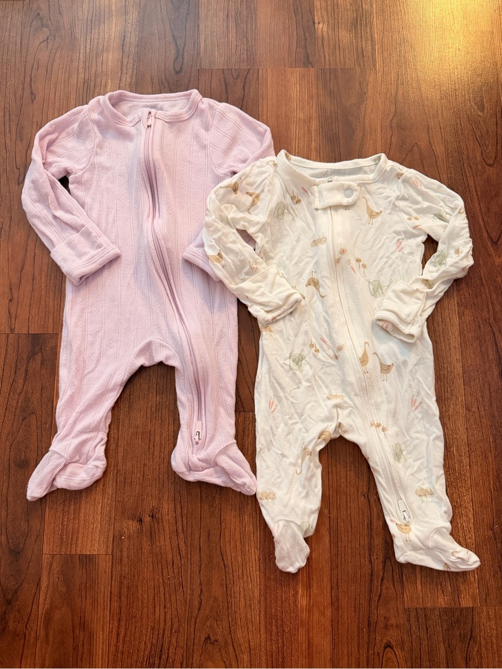 Two Soft Baby Sleeper Onesies Size newborn